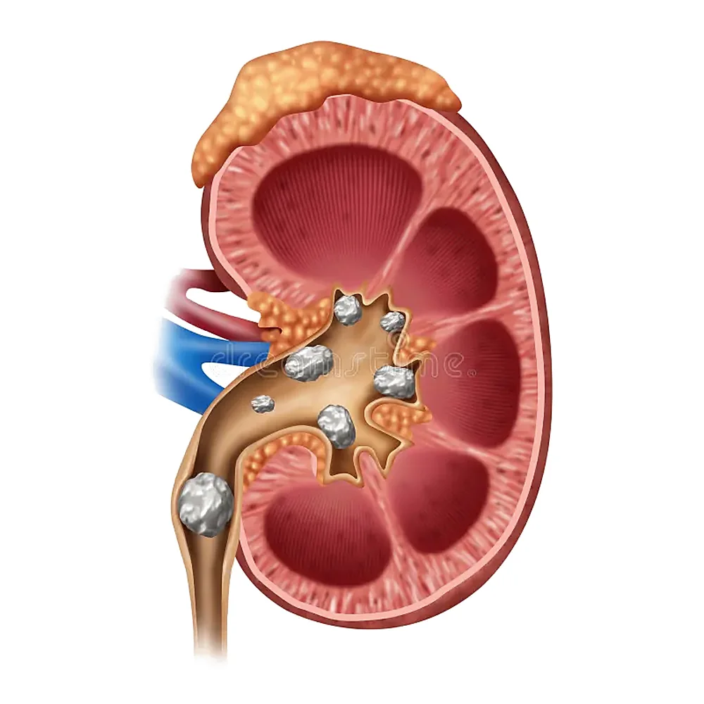 Illustration showing renal calculi