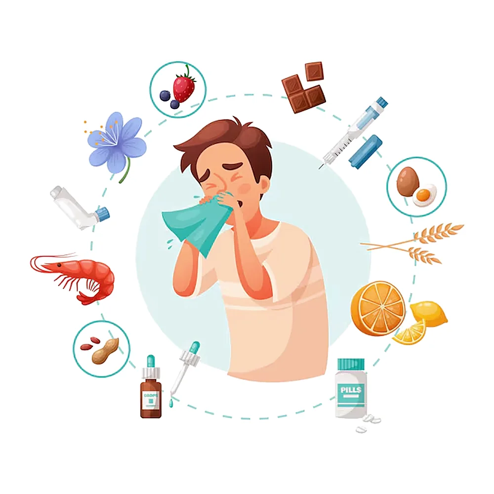 Illustration showing allergic rhinitis