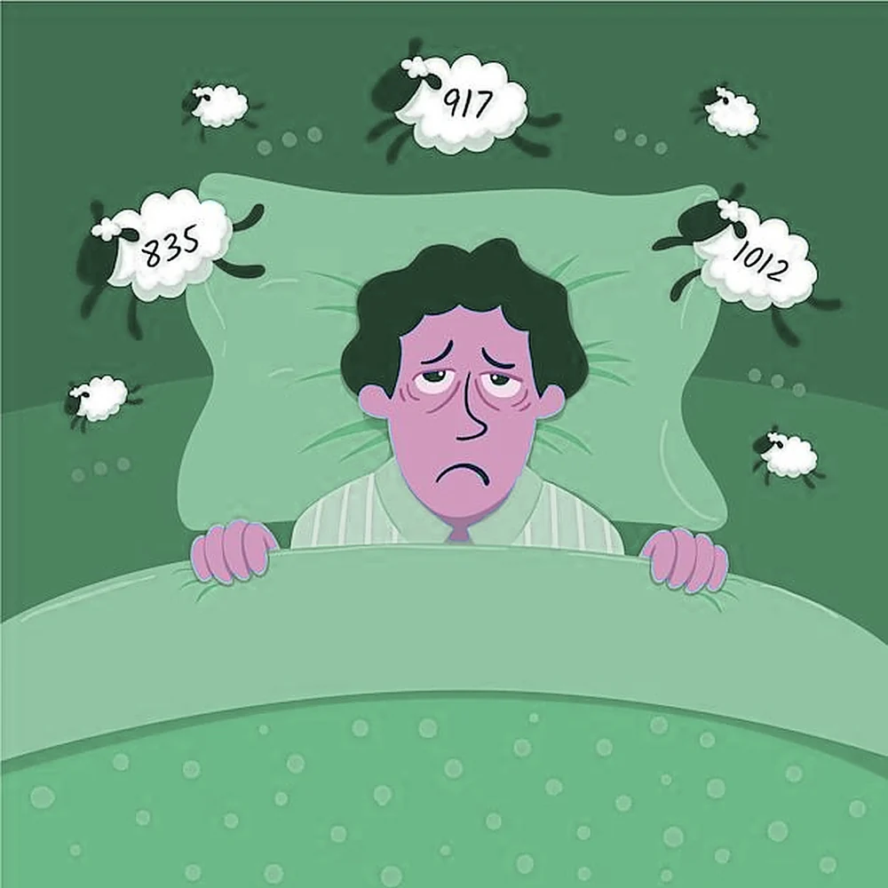 Illustration showing sleeplessness